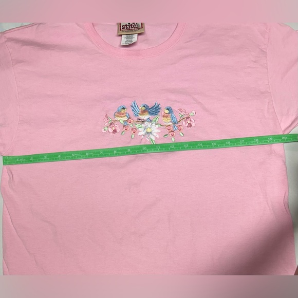 Vintage Top Stitch by Morning Sun embroidered women’s T shirt - Picture 5 of 6